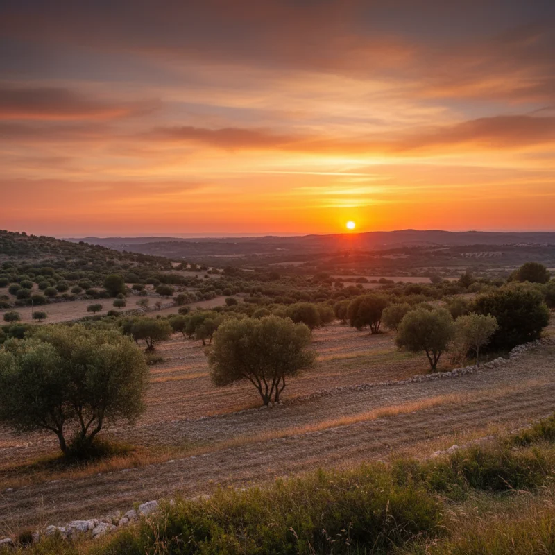 Atardecer desde un mirador remoto en el campo ibicenco