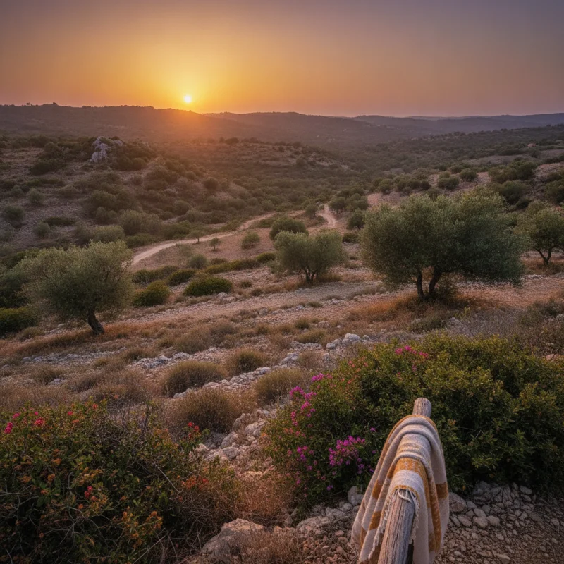 Atardecer suave sobre un paisaje natural de Ibiza, creando una atmósfera memorable y emocional en tonos cálidos